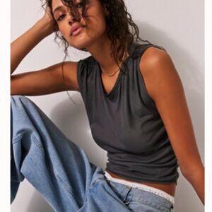 Free People Grey Sleeveless Top